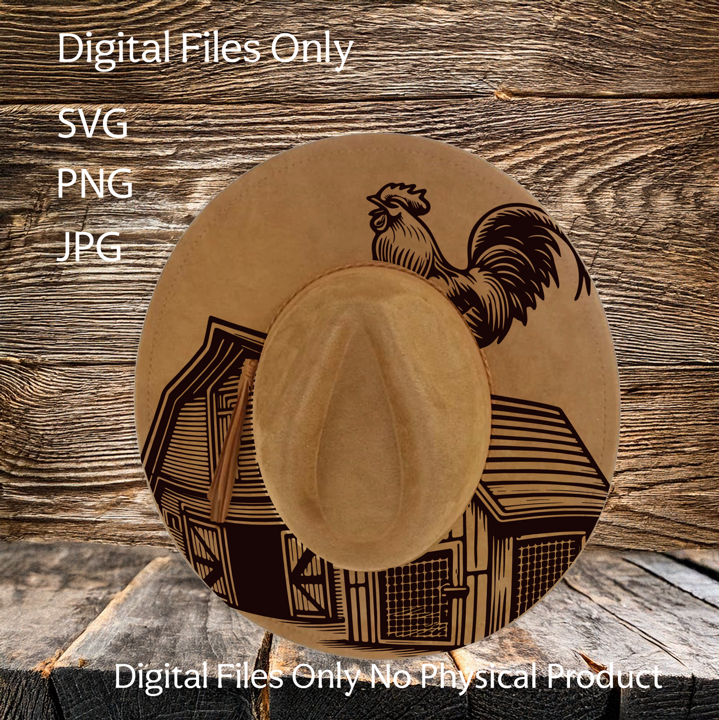 Hat Laser Burning Designs – Digital Download (SVG, PNG, JPG 300dpi), Life on the Farm, 2033