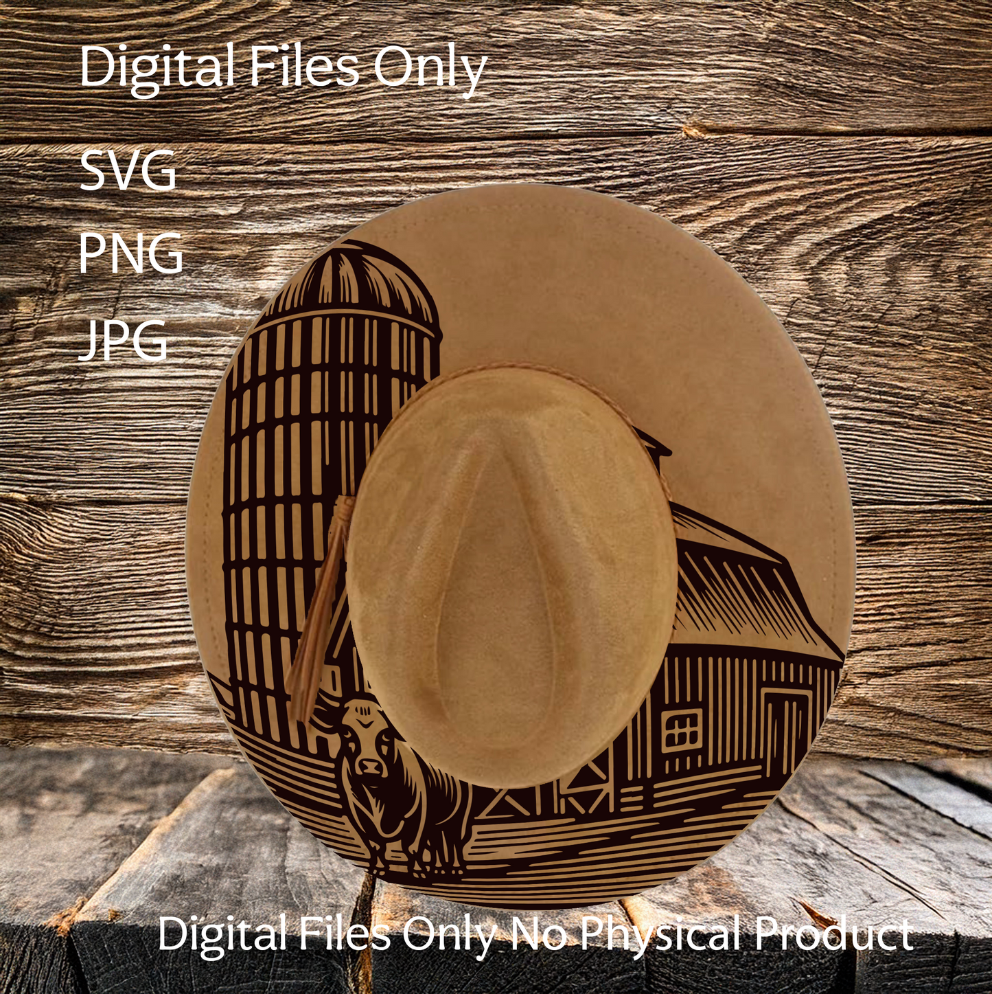 Hat Laser Burning Designs – Digital Download (SVG, PNG, JPG 300dpi), Life on the Farm, 2034