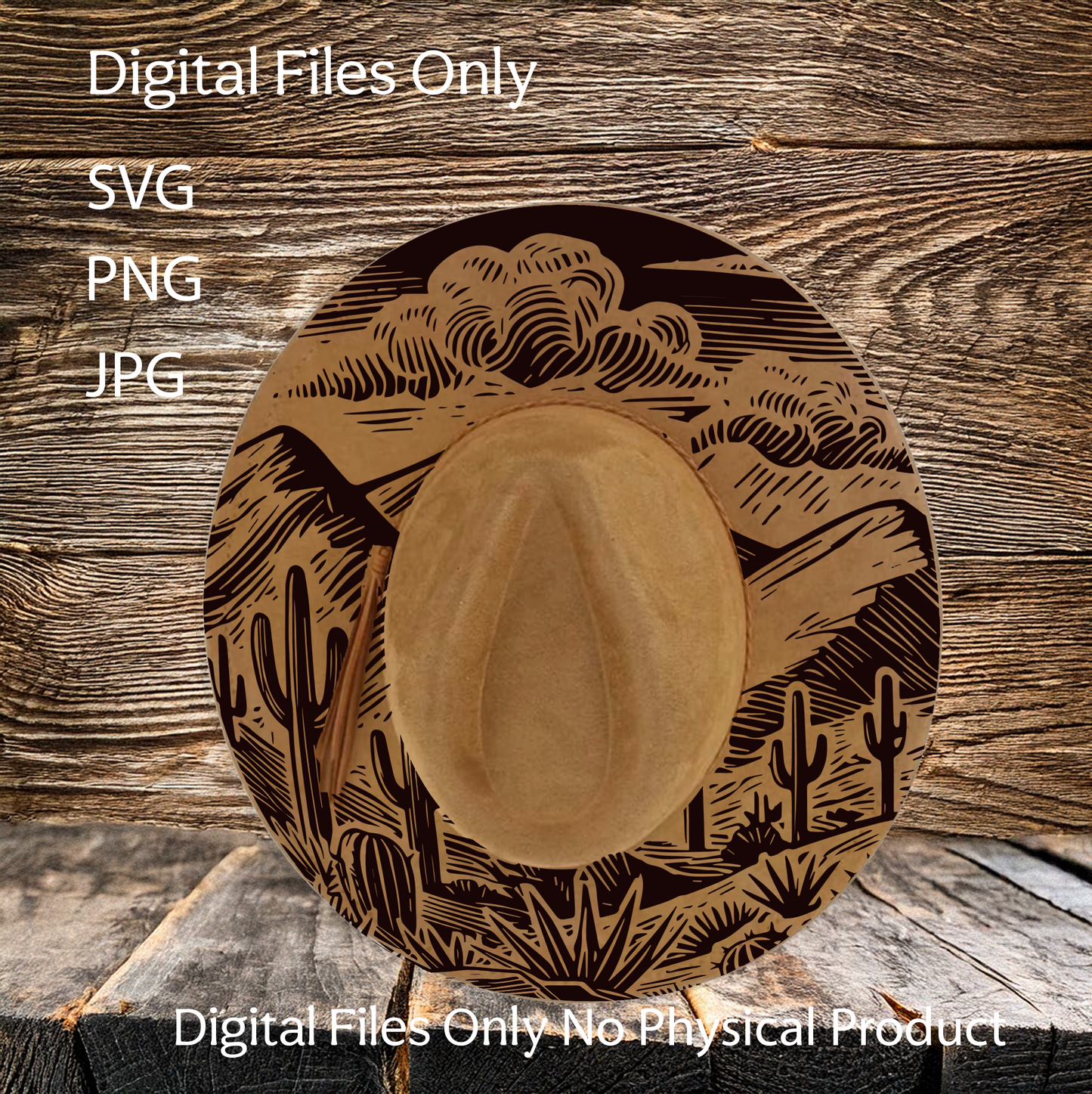 Hat Laser Burning Designs – Digital Download (SVG, PNG, JPG 300dpi), Cactus, 2038