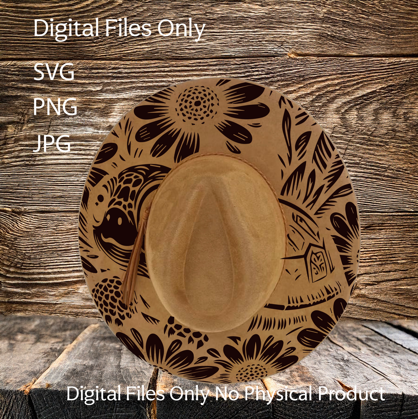 Hat Laser Burning Designs – Digital Download (SVG, PNG, JPG 300dpi), Turtle, 2045
