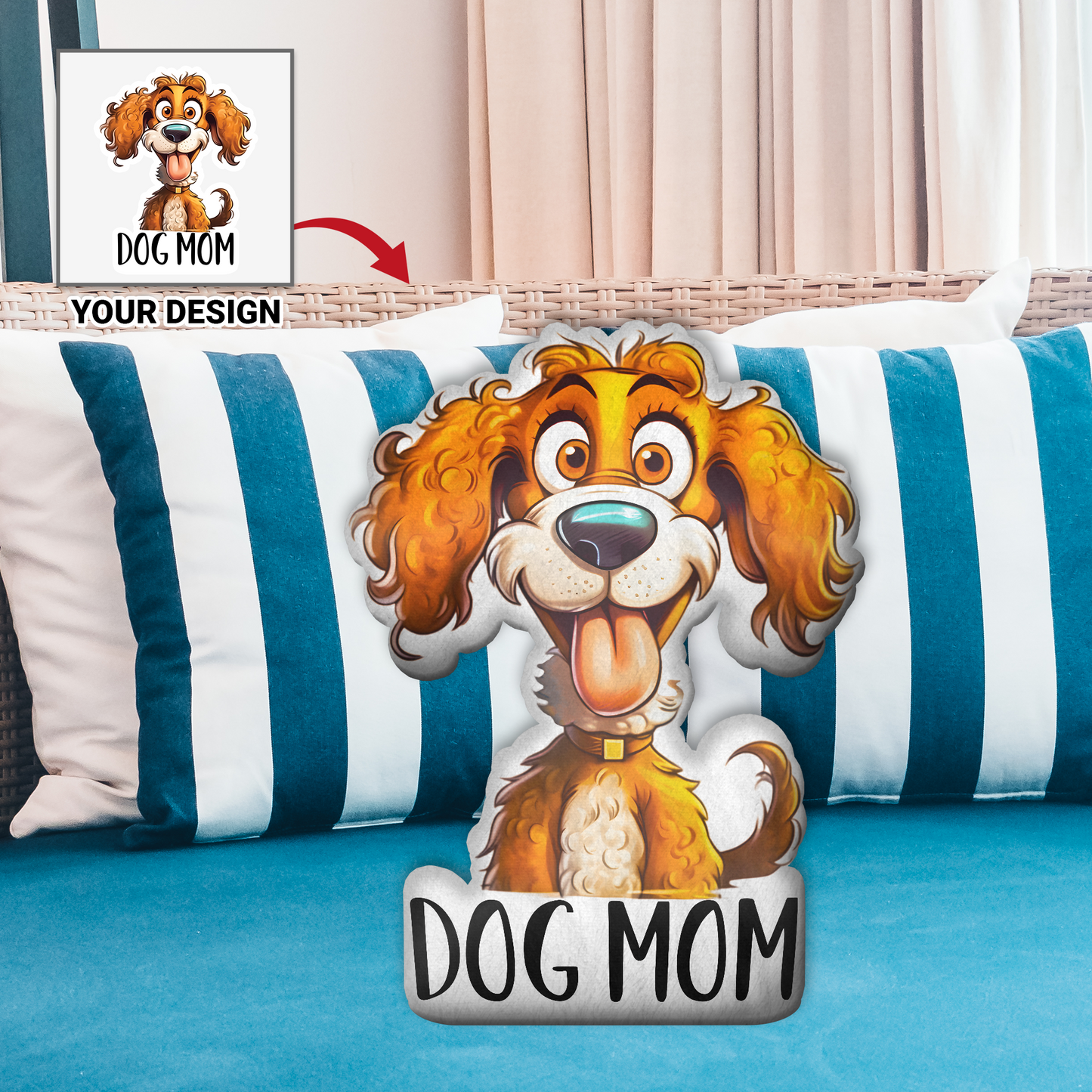 Personalised pet pillow, Dog Mom, custom animal pillow, dog and cat cushion, pet lover gift, personalised pillow, custom shaped pillow