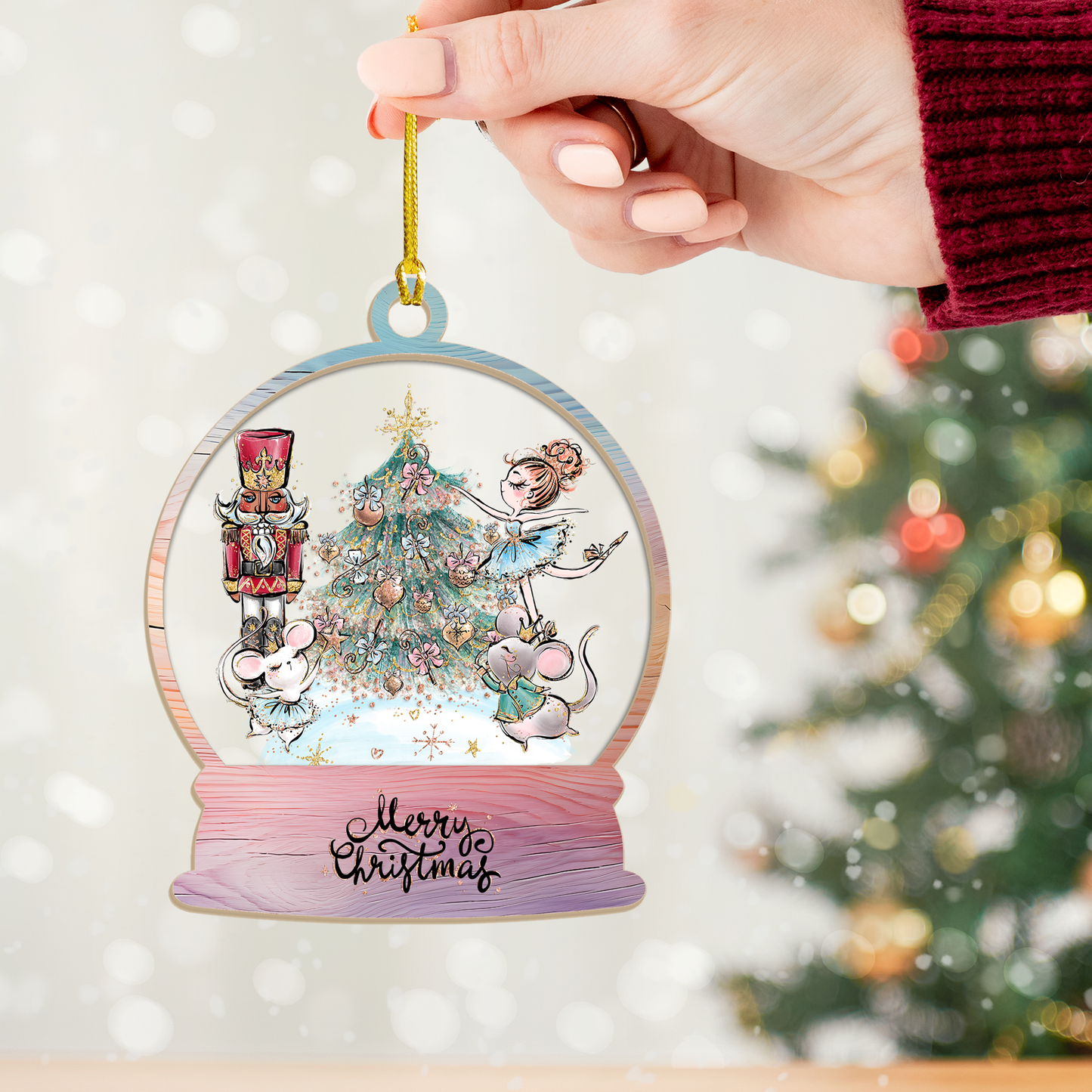 Wood and Acrylic Ornament Personalised Nutcracker