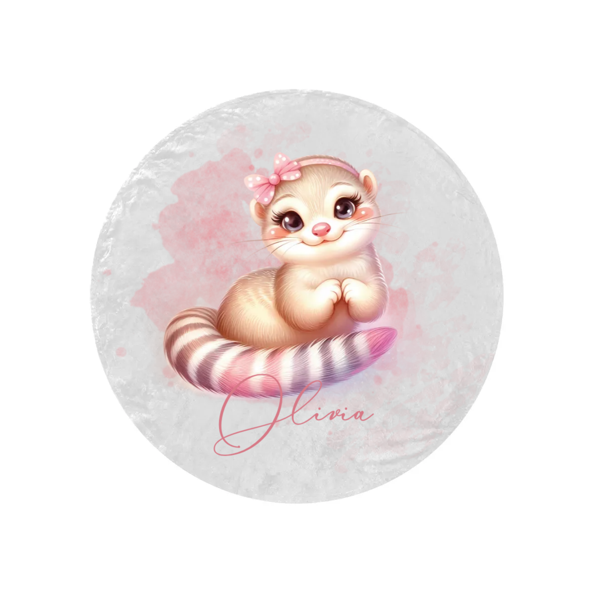 Round Blanket Personalised Meerkat