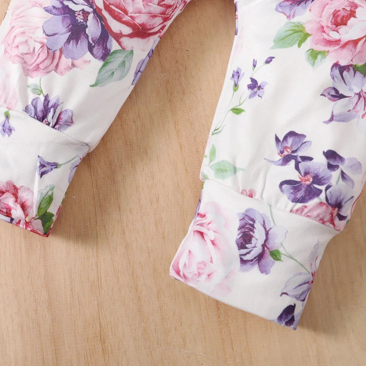 Baby Girl Clothes 95% Cotton Long-sleeve Hoodie and Floral Print Pants with Headband Baby Clothing Sets 3pcs