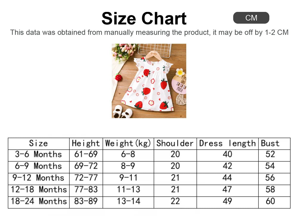 Sweet Strawberry Lace Dress for Baby Girls Suitable for Summer Season Soft and Comfortable Perfect for Outings
