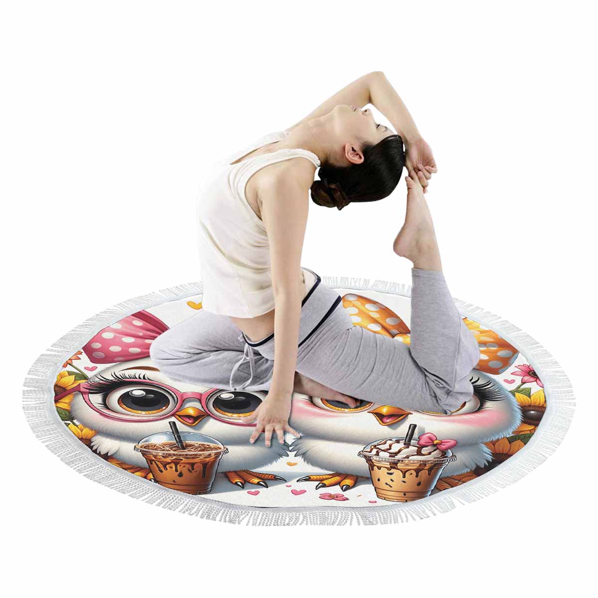 Chickens_Awd35179 Circular Beach Towel Shawl 59"
