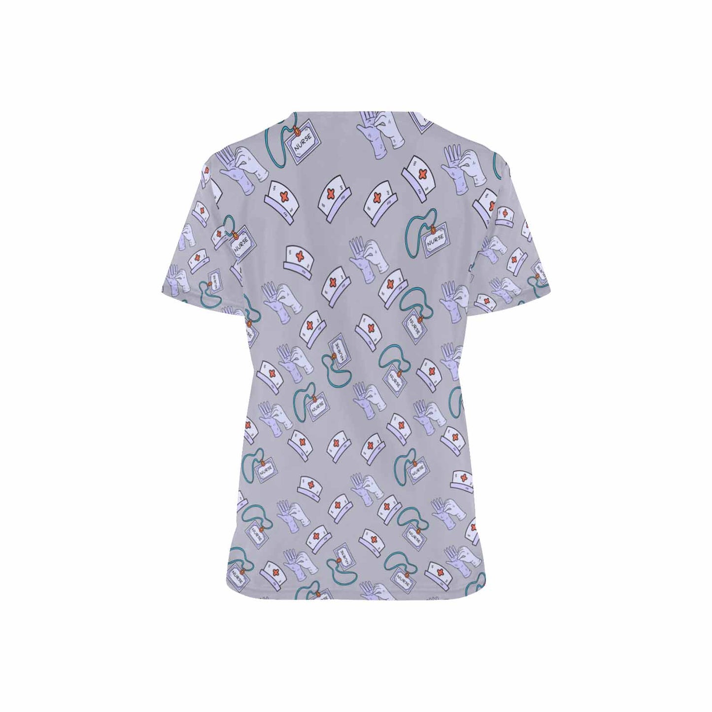 Nurse11 Women's V Neck Scrub Top Nurse Uniform with Deep Front Pockets
