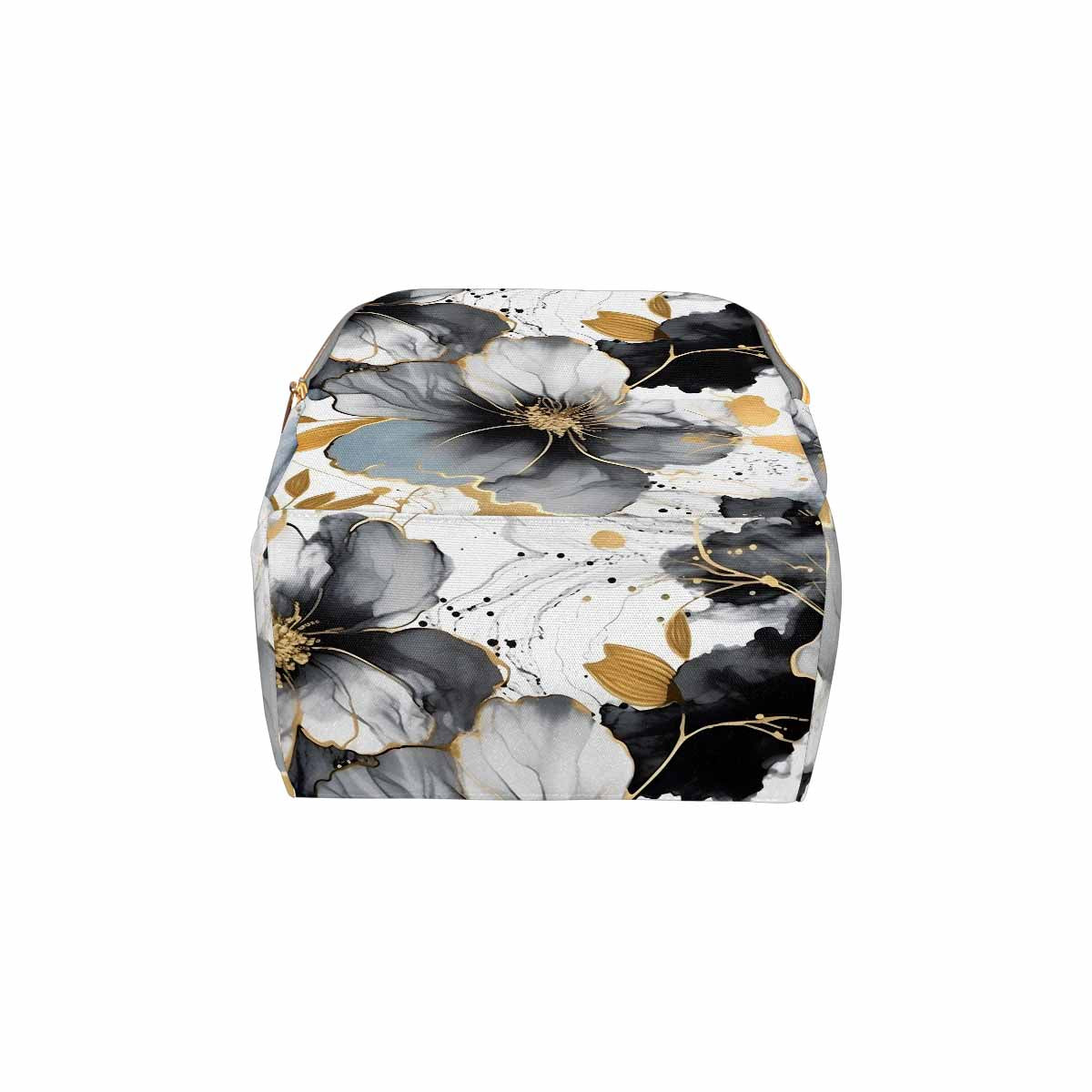 Black White and Gold Diaper Bag Backpack
