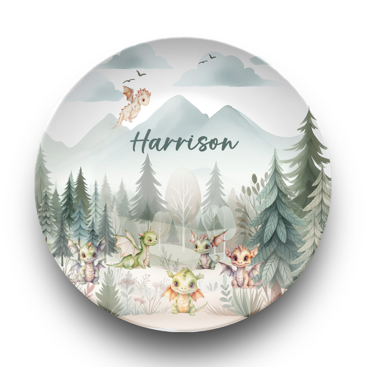 Personalized Dragon Plate for Kids, Custom Name Dinnerware, Unbreakable Kids Plate, Microwave Dishwasher Safe, Unique Children's Gift