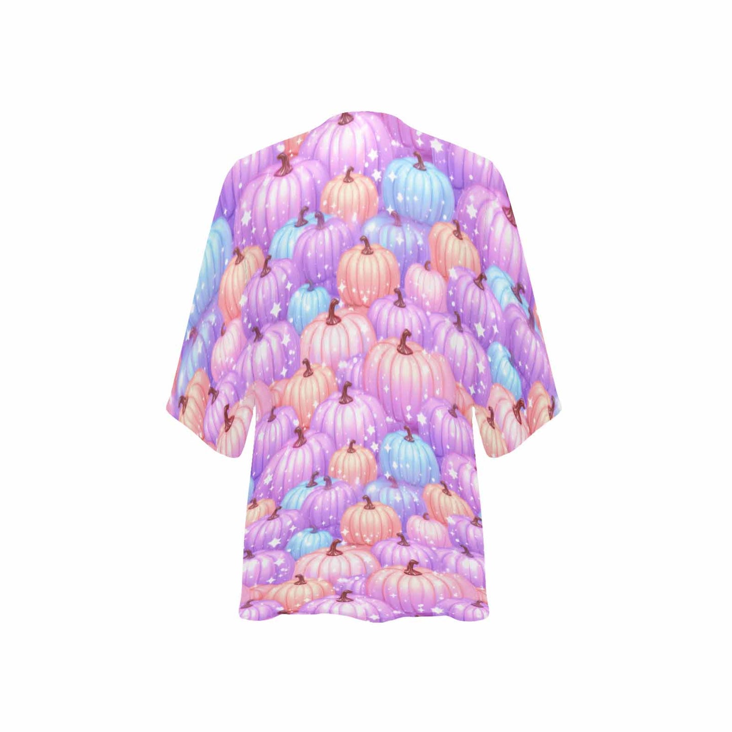 Pastel Pumpkin Women's Kimono Chiffon Cover Up