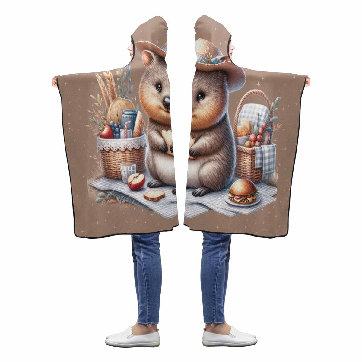 Australian Animal Quokka Awd1329 Hooded Blanket 50"x40"