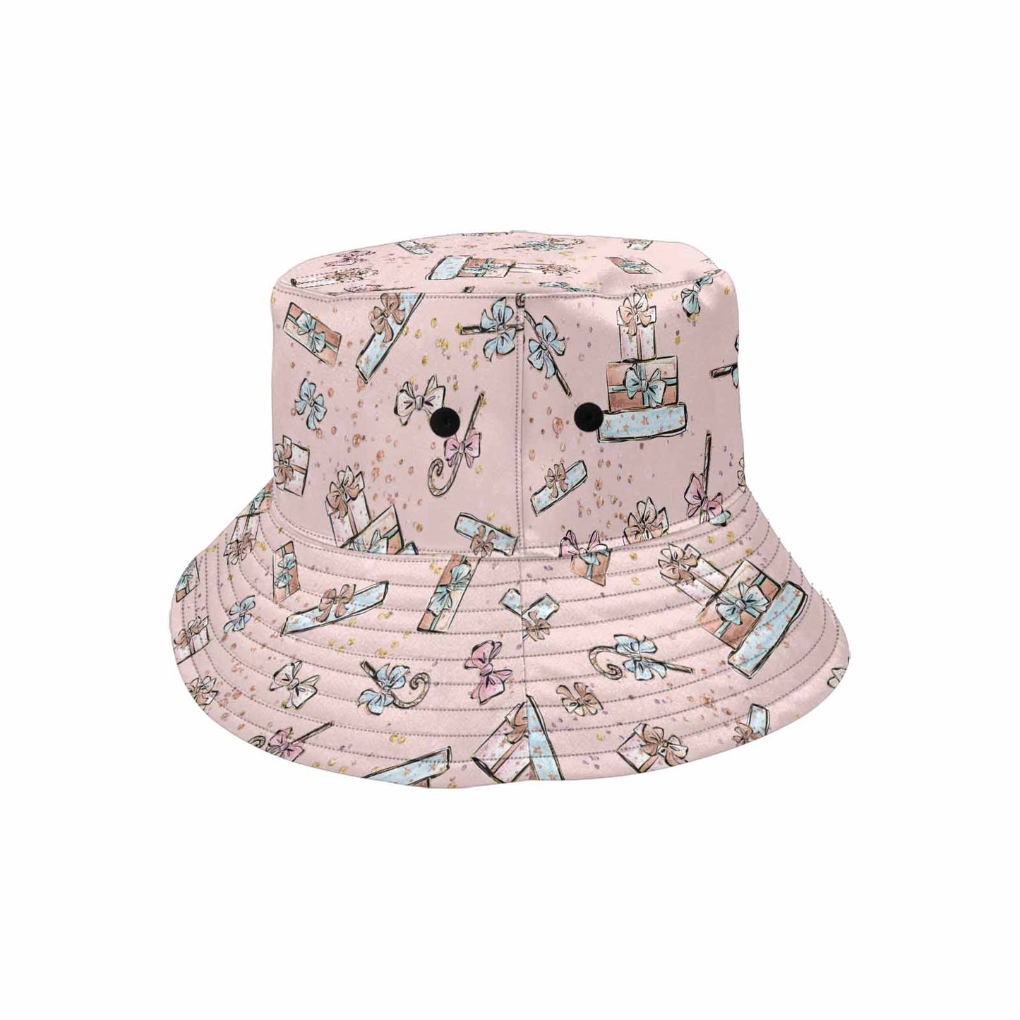 Pink Christmas Unisex Summer Single-Layer Bucket Hat