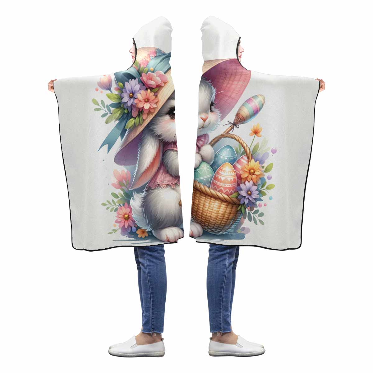 Easter Bunny Awd1338 Hooded Blanket 60"x50"