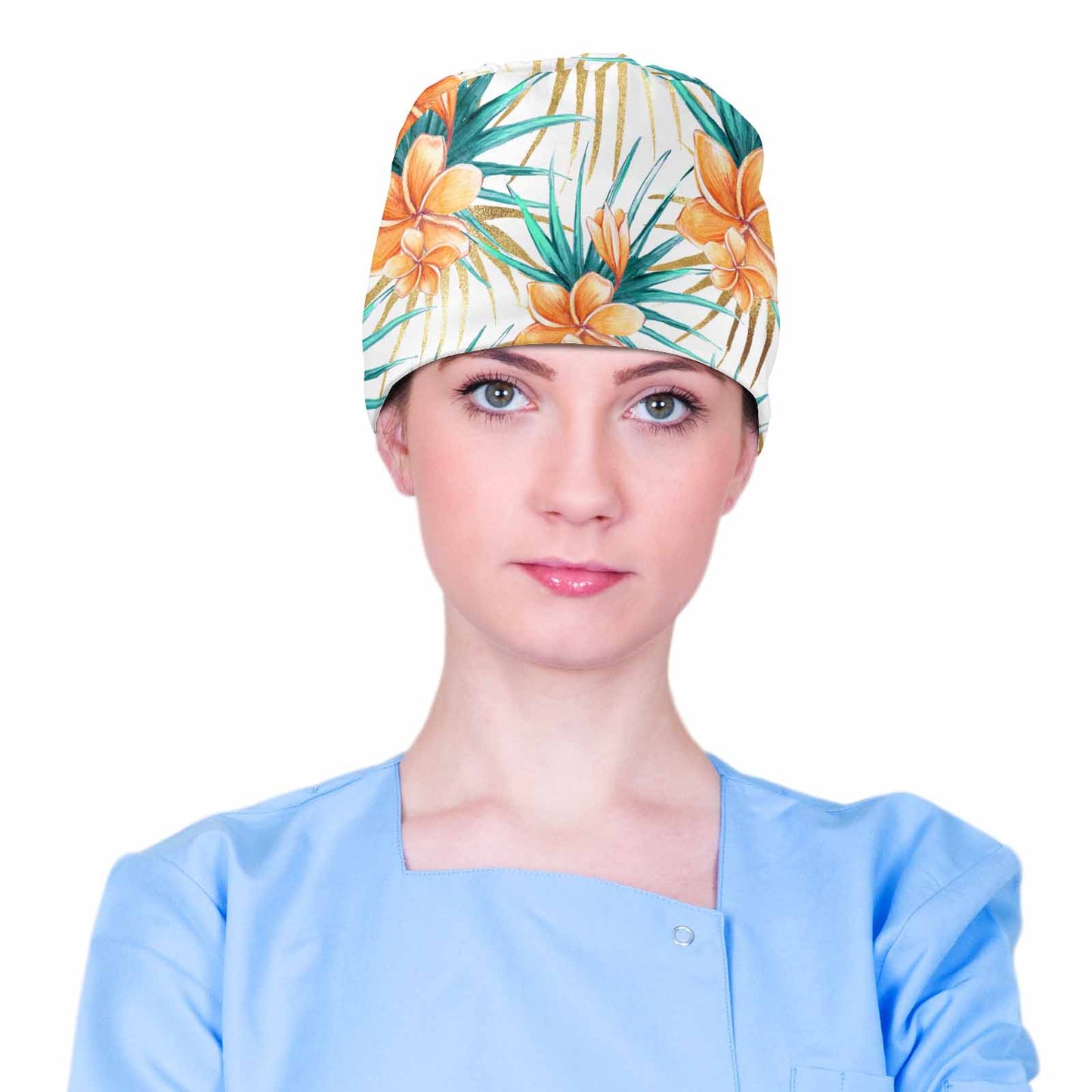 Nurse Scrub Cap Frangipanis Scrub Cap