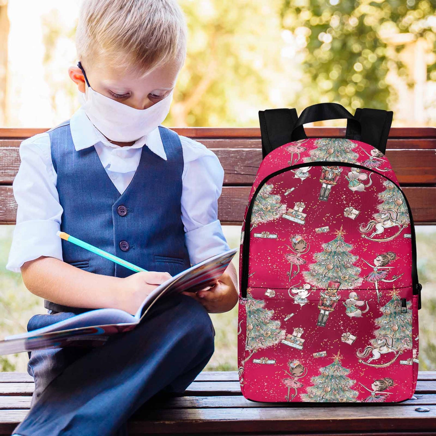 Red Christmas GP3-Adult Casual Backpack