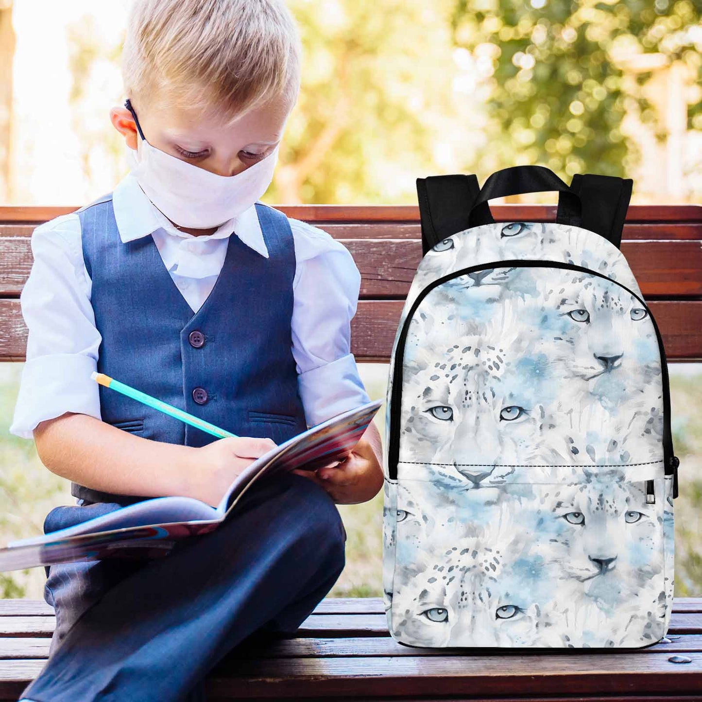 White Leopard Adult Casual Backpack