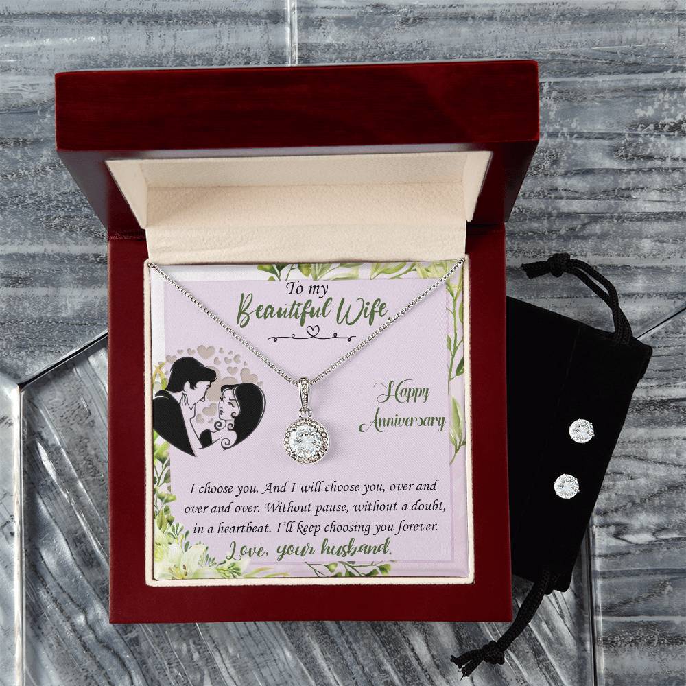 Eternal Hope Necklace and Cubic Zirconia Earring Set Happy Anniversary to my beautiful Wife