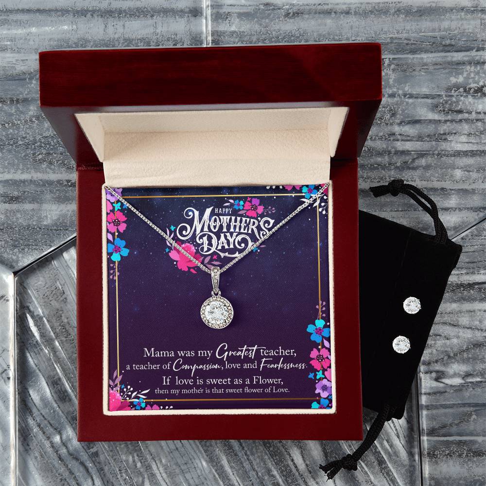 Eternal Hope Necklace and Cubic Zirconia Earring Set Happy Mother's Day