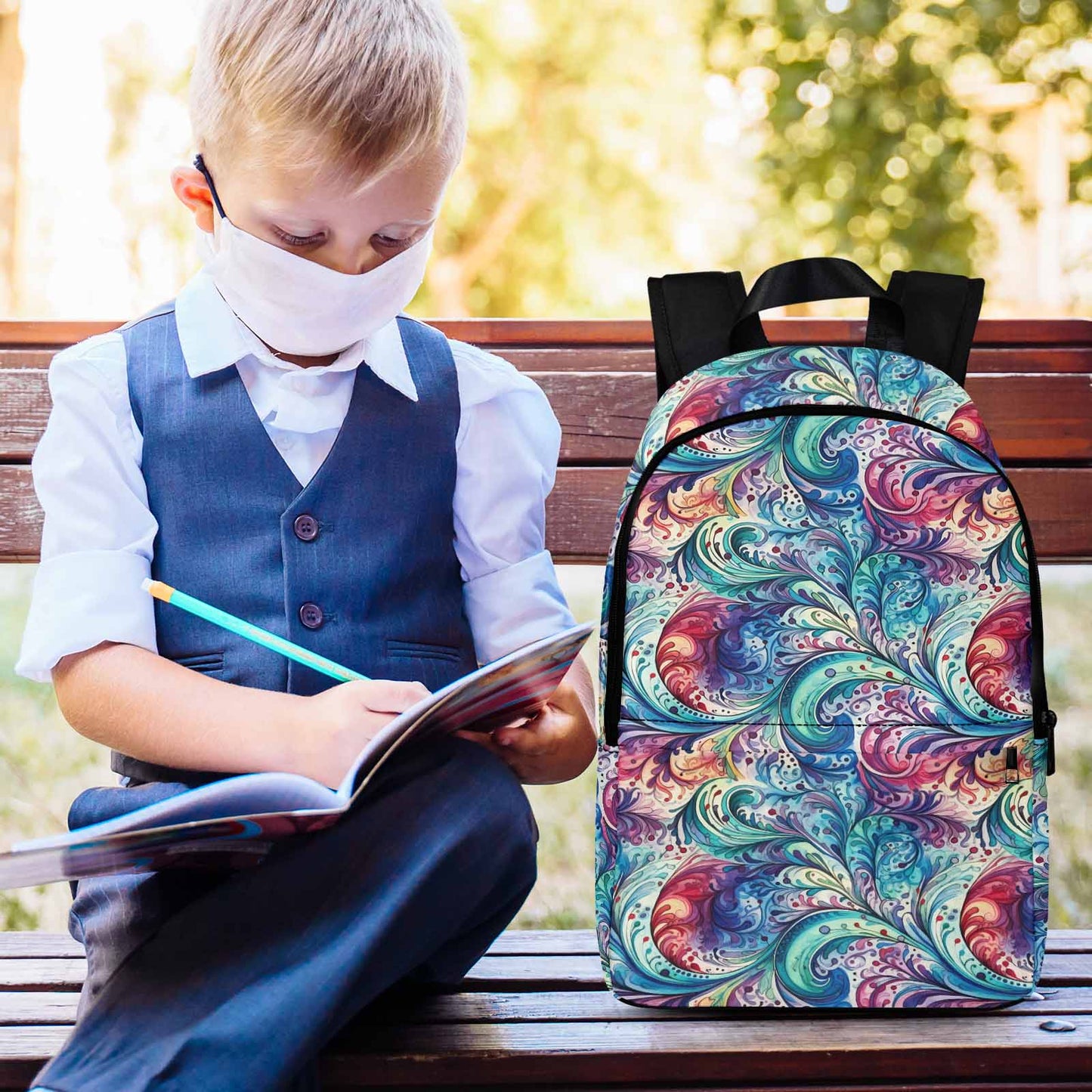 Rainbow Paisley Adult Casual Backpack