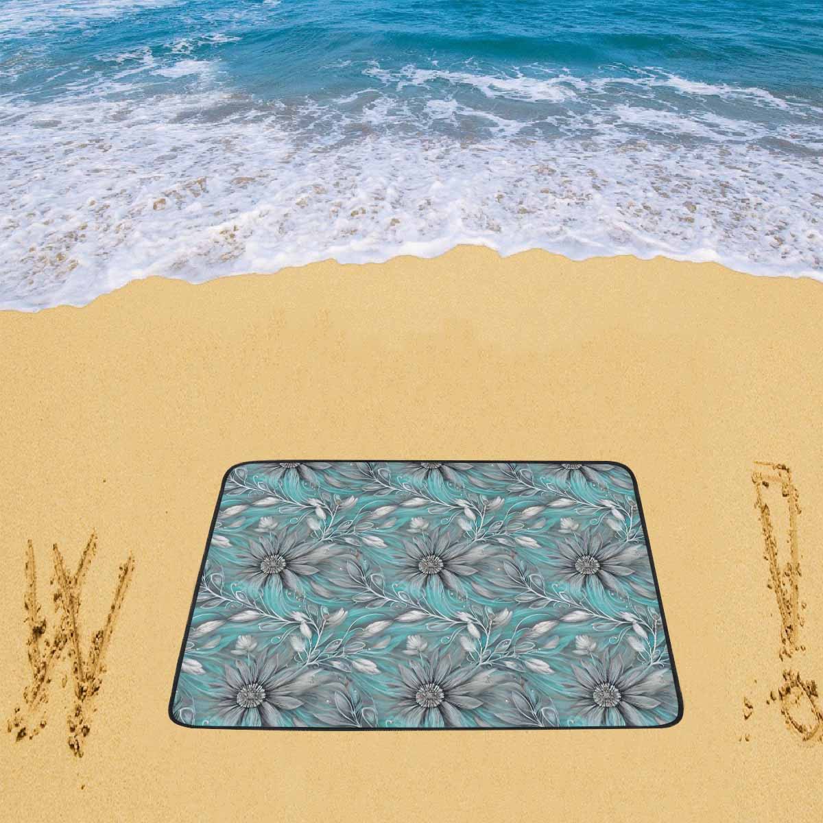 Green Elegant Floral Beach Mats 78"x 60"