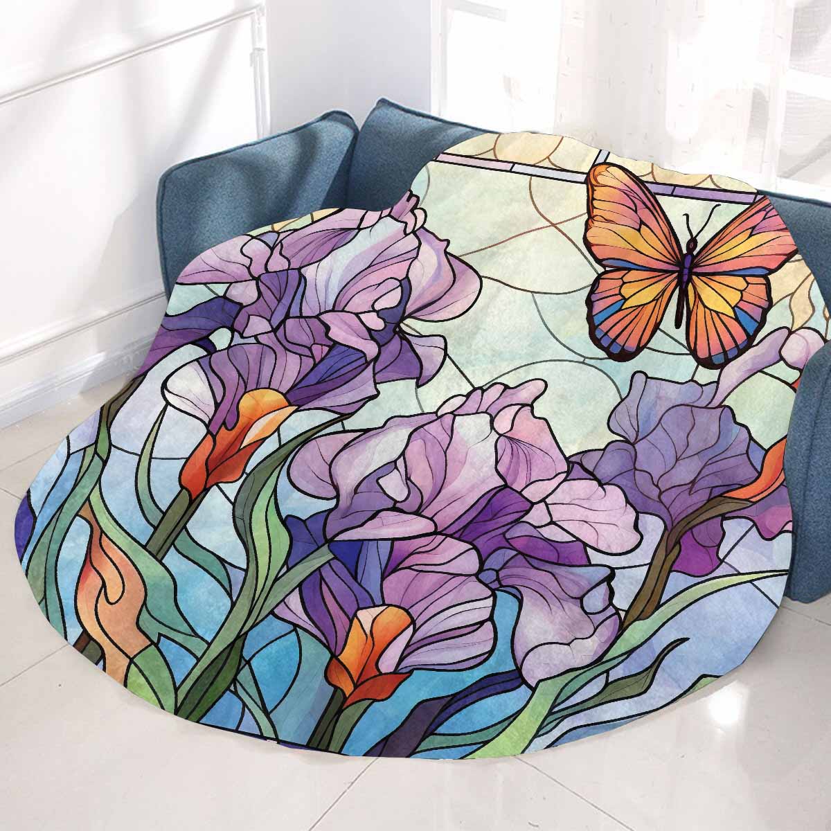 Mandalla_Awd35186 Circular Micro Fleece Blanket 47"