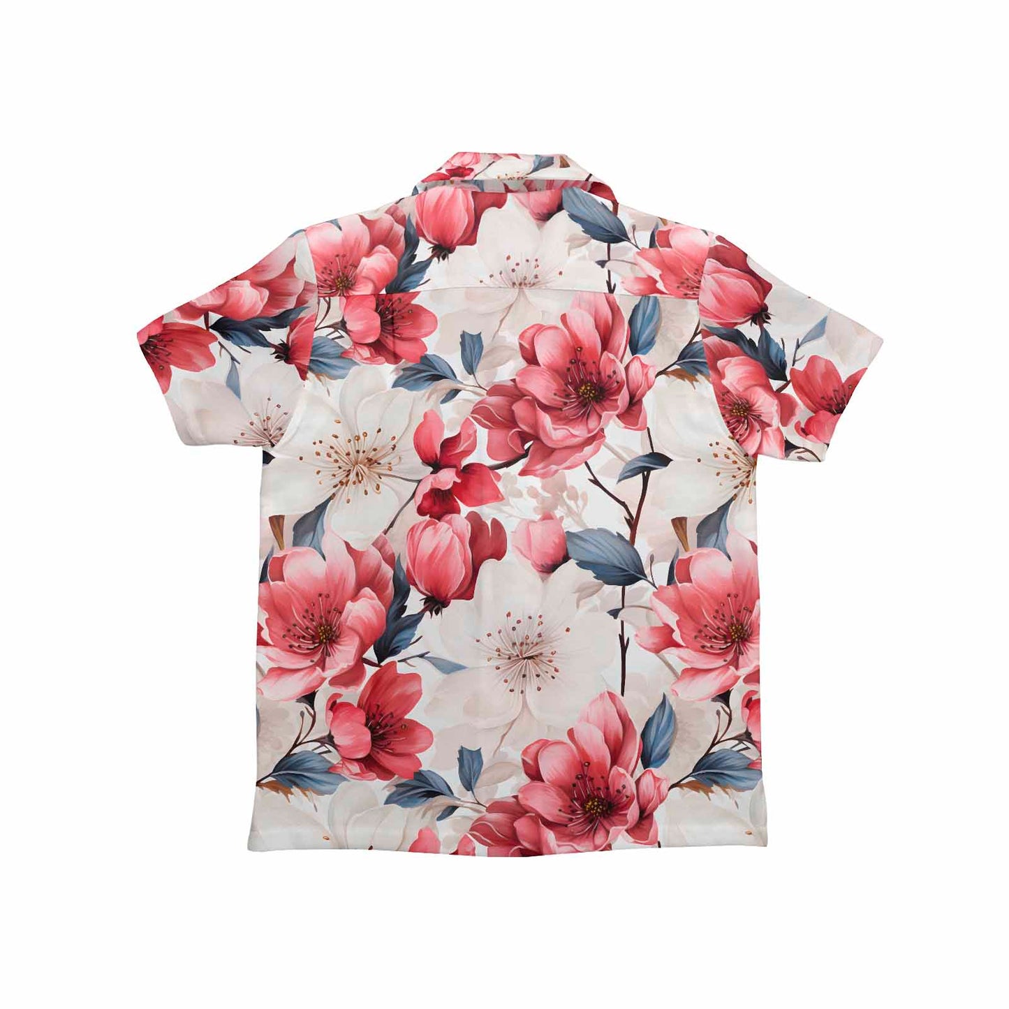 Pink Floral Small Little Boys Hawaiian Shirt