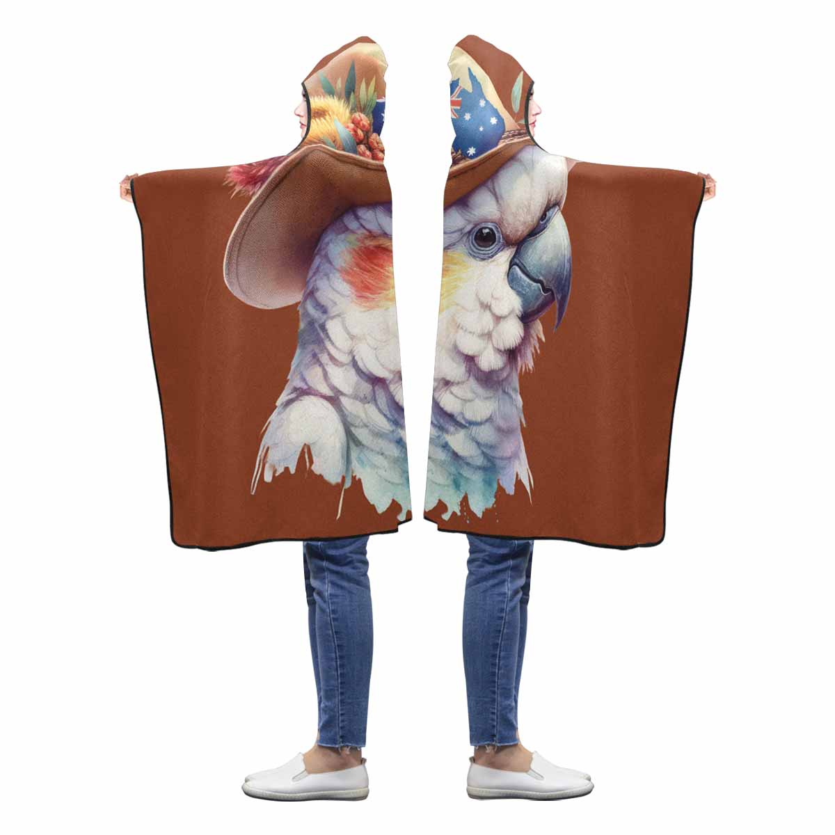 Australian Animal Cockatoo Awd1333 Hooded Blanket 50"x40"