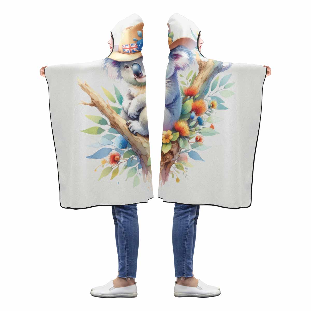 Australian Animal Koala Awd1316 Hooded Blanket 60"x50"