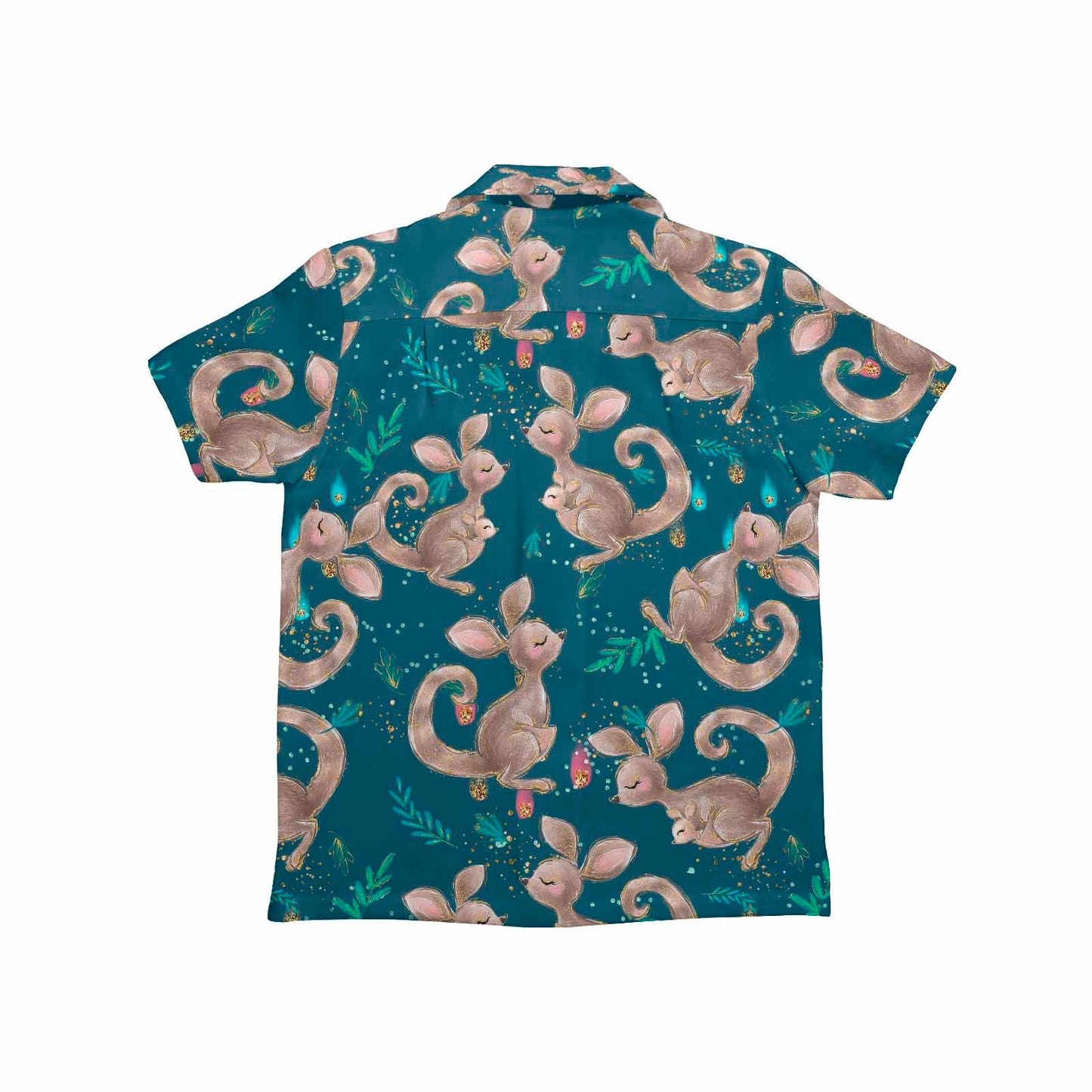 Australian Kangaroos Blue Little Boys Hawaiian Shirt
