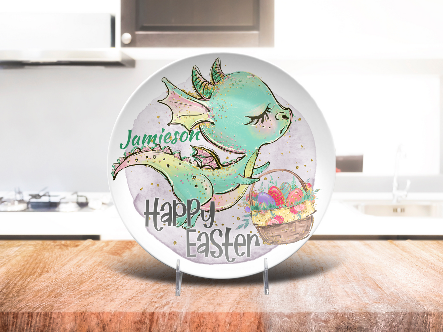 Easter Dragon Personalised Plate