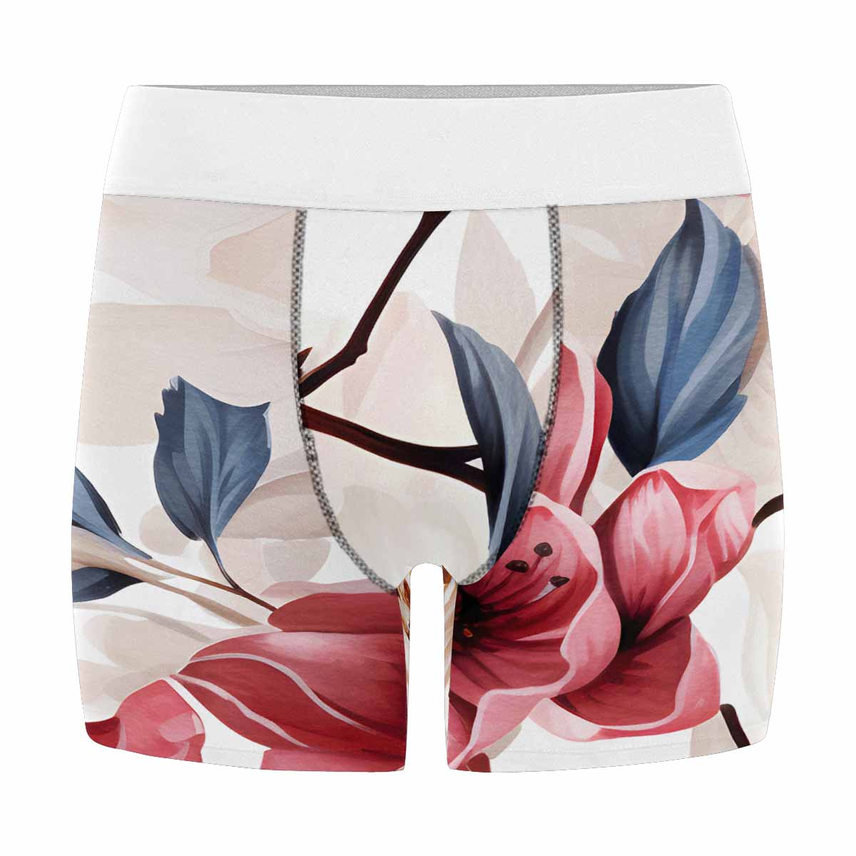 Pink Floral Men's All Over Print Boxer Briefs (Made In AUS)