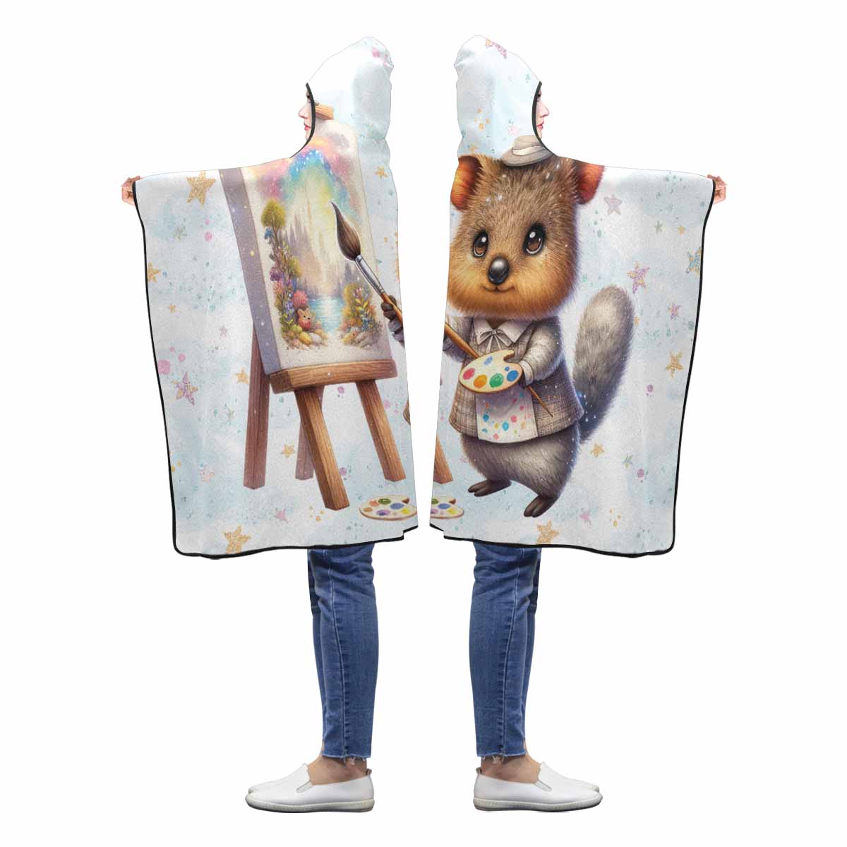 Australian Animal Quokka Awd1328 Hooded Blanket 50"x40"