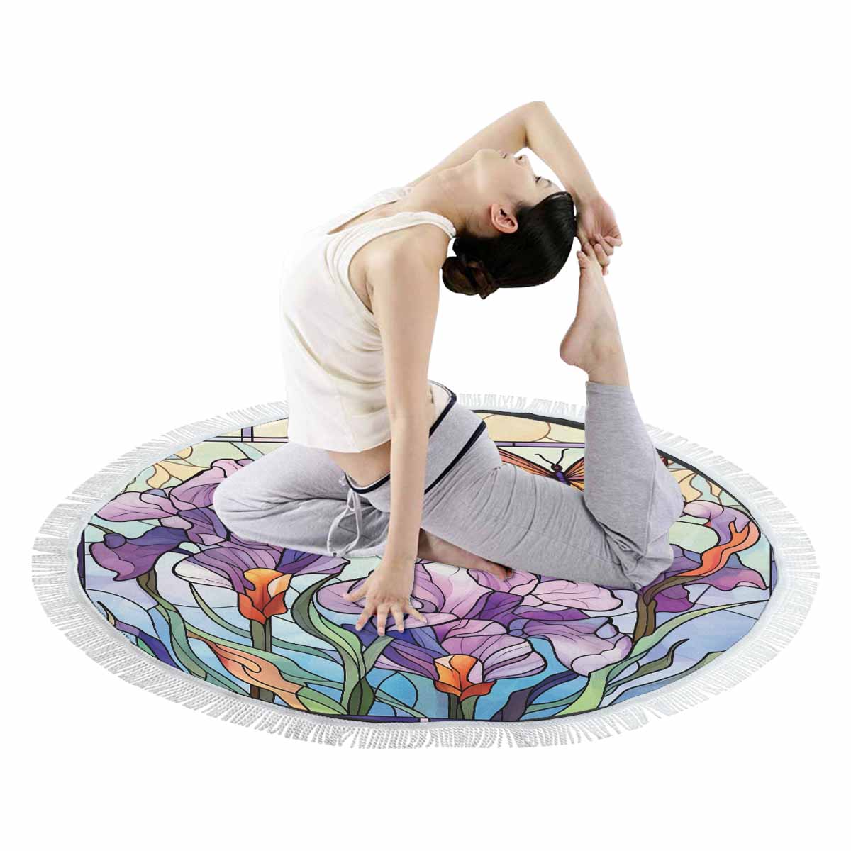 Mandalla_Awd35186 Circular Beach Towel Shawl 59"
