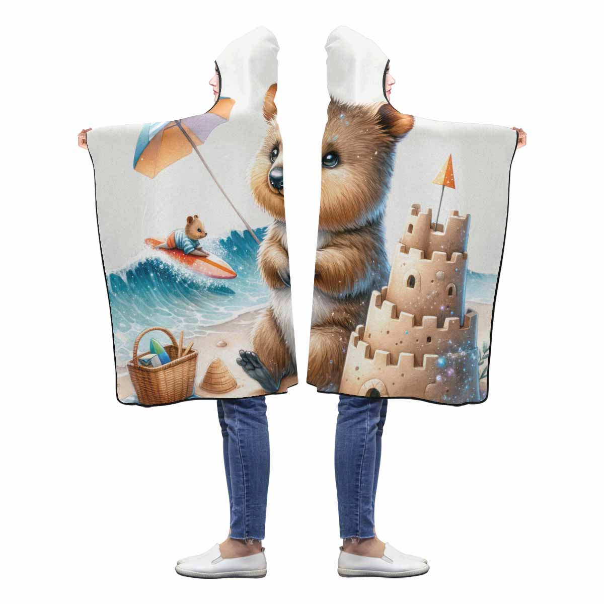 Australian Animal Kangaroo Awd1325new Hooded Blanket 60"x50"