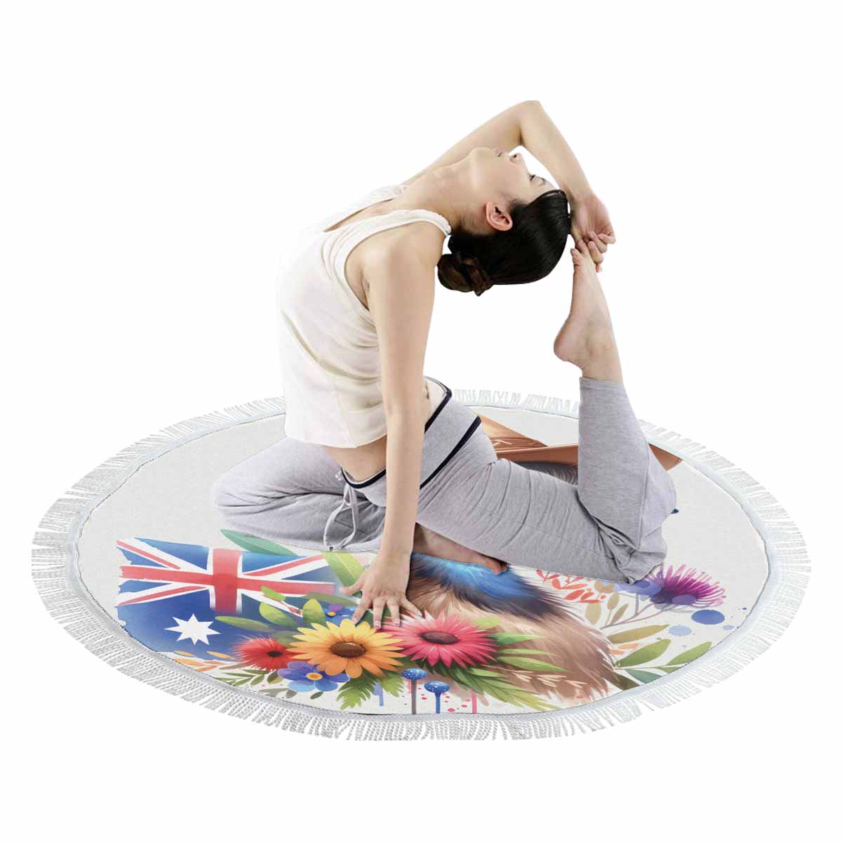 Australian Animals Emu Awd1321 Circular Beach Towel Shawl 59"