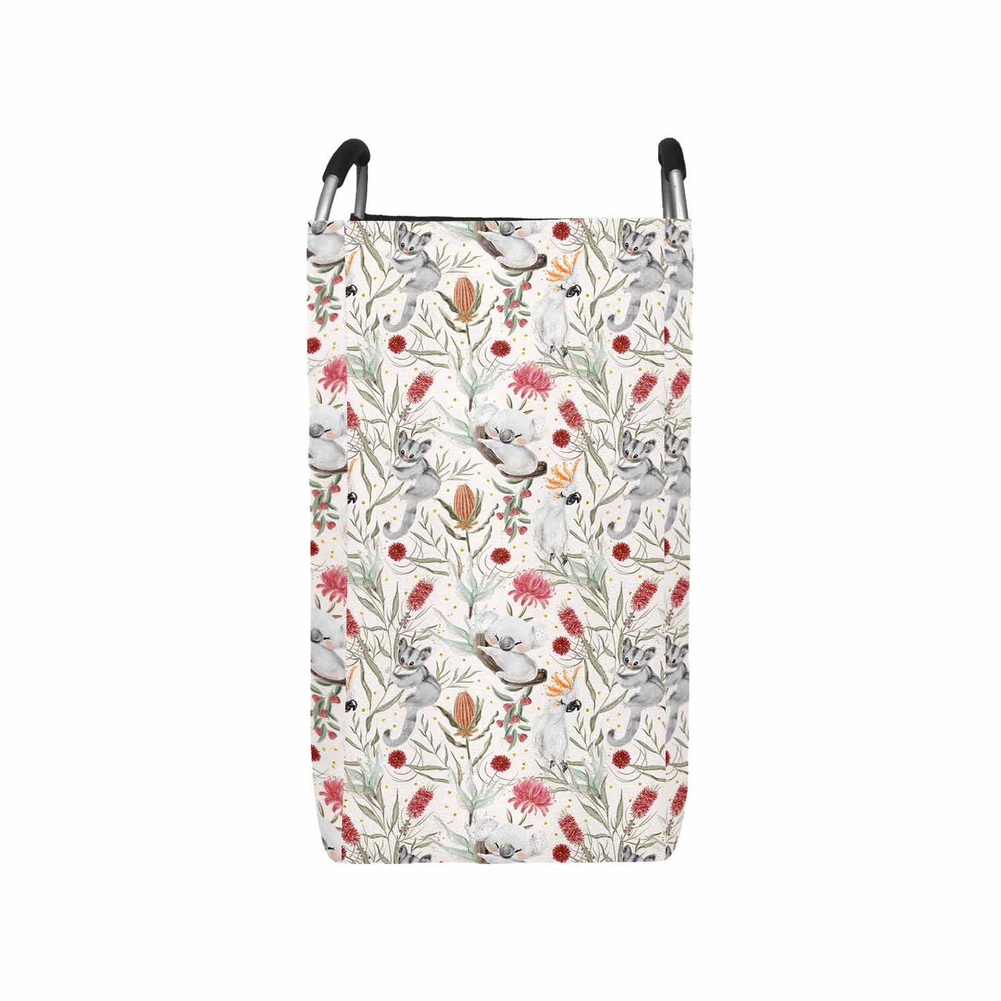 Australian Animals, Koala Cockatoo and Sugar Glider Square Laundry Basket