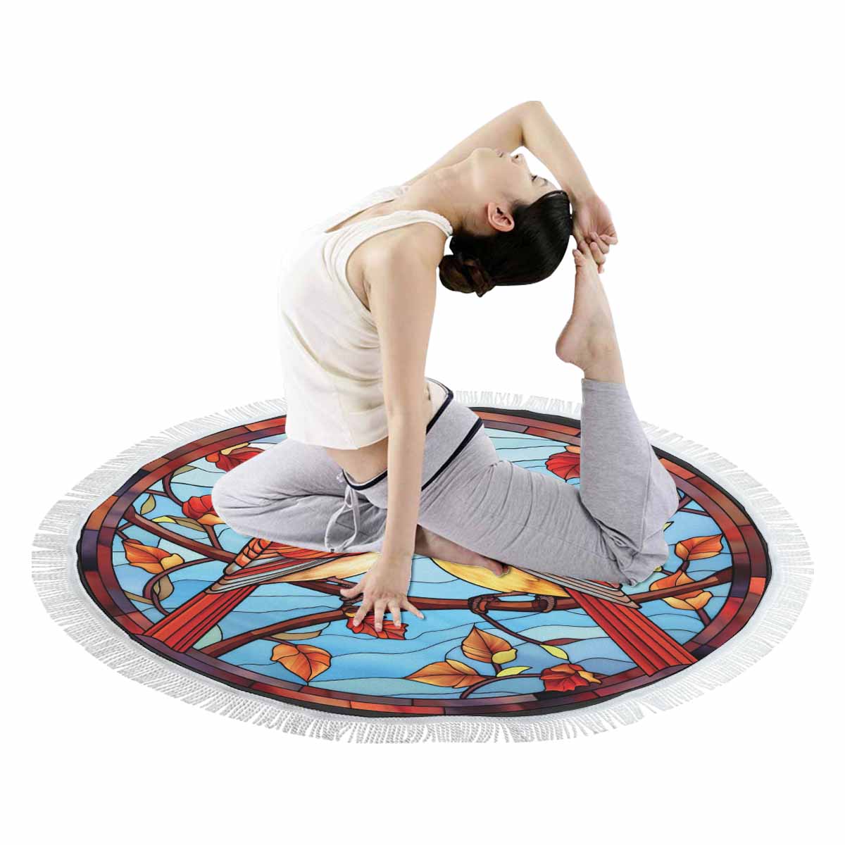 Mandalla_Awd35161 Circular Beach Towel Shawl 59"