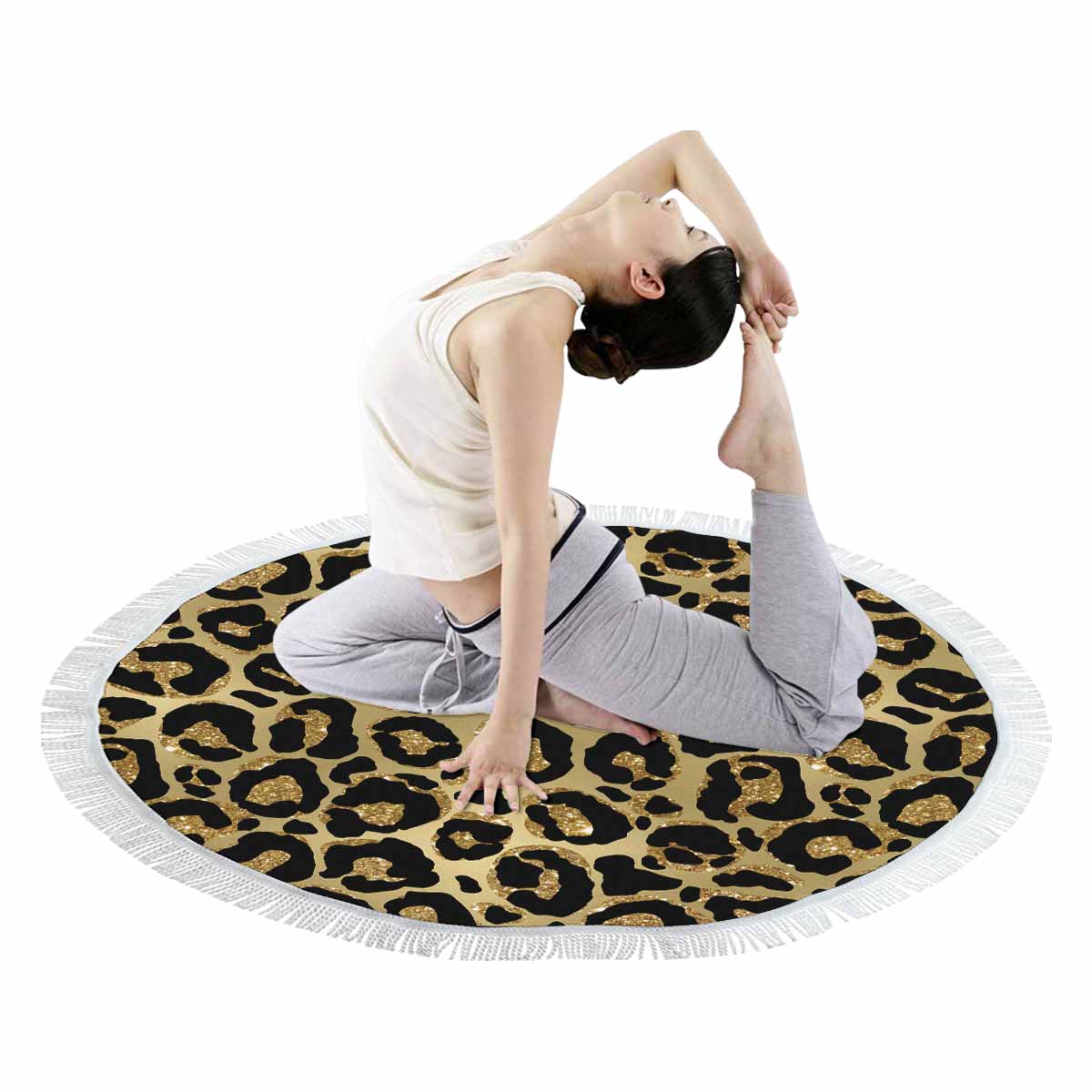 Animal Print 2 Circular Beach Towel Shawl 59"