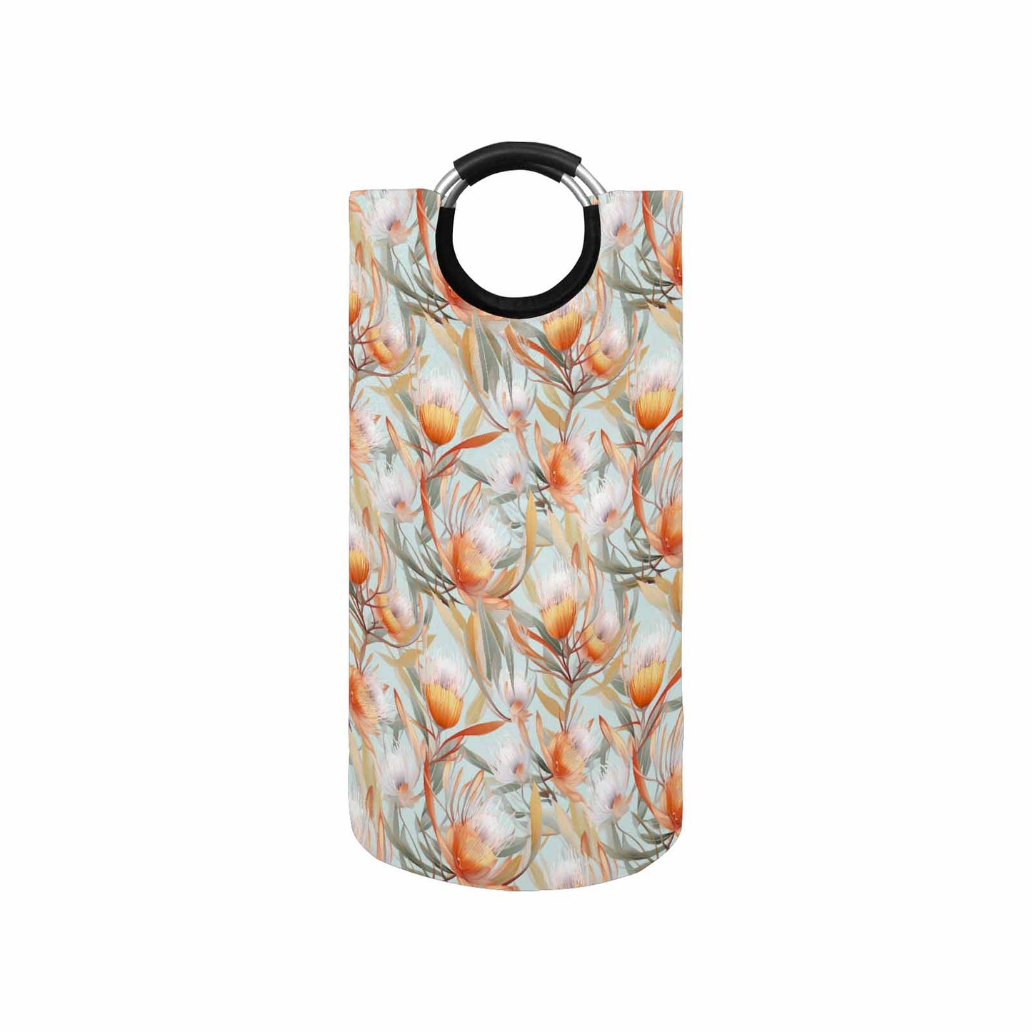 Australian Floral Green Round Laundry Basket