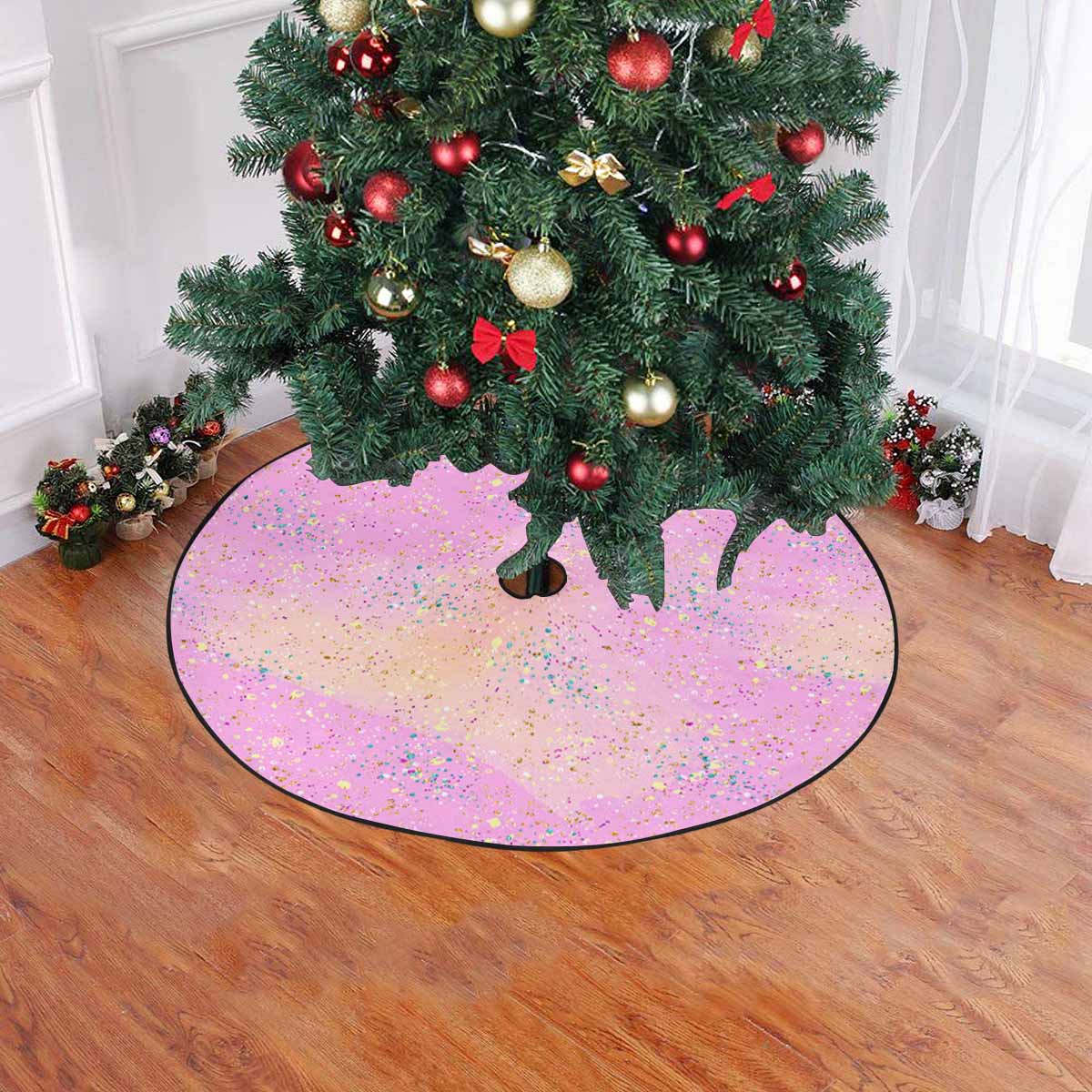 Pink Splash Christmas Tree Skirt