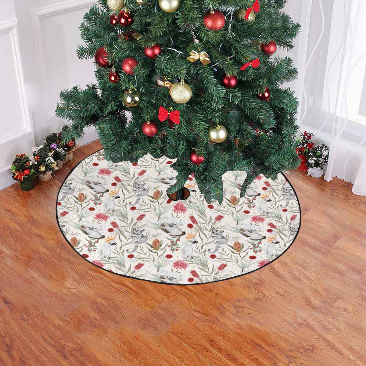 Australian Animals, Koala Cockatoo and Sugar Glider Christmas Tree Skirt