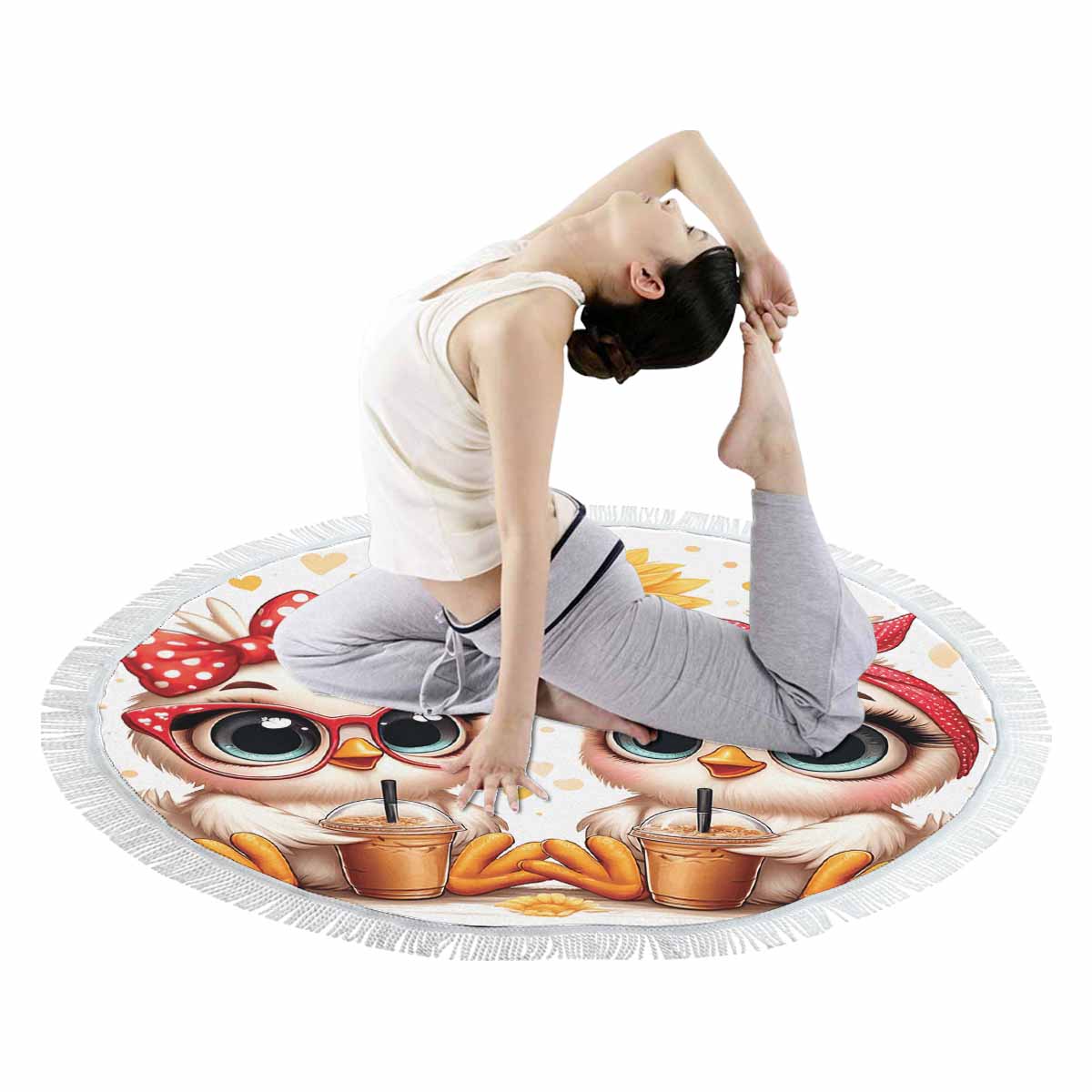 Chickens_Awd35173 Circular Beach Towel Shawl 59"