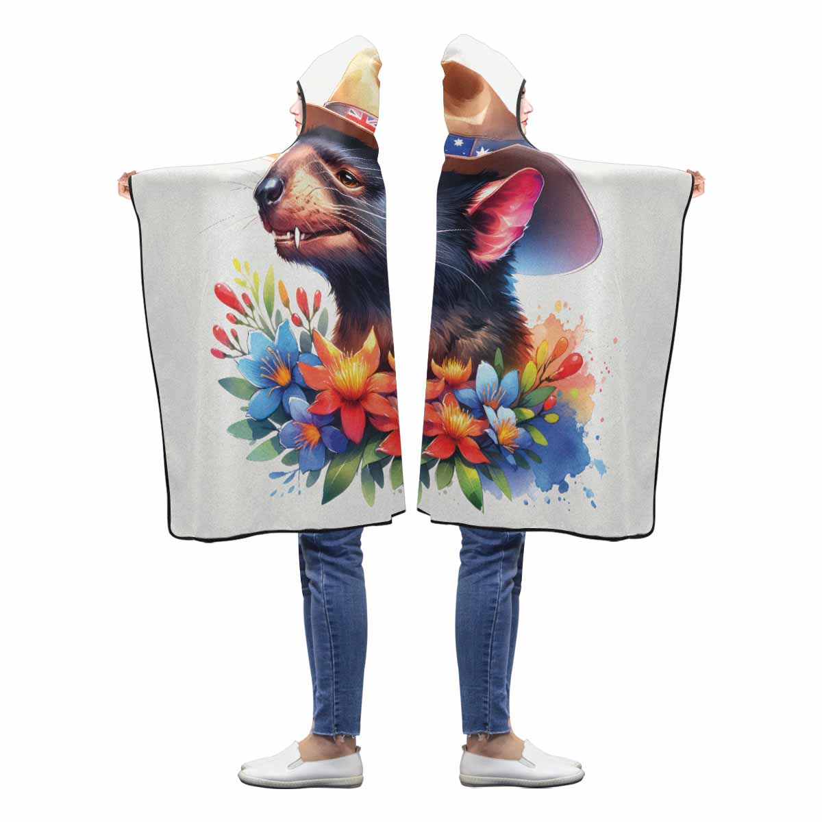 Australian Animals Tasmanian Devil Awd1335 Hooded Blanket 50"x40"
