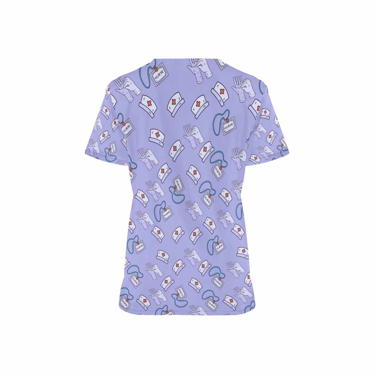 Nurse18 Women's V Neck Scrub Top Nurse Uniform with Deep Front Pockets