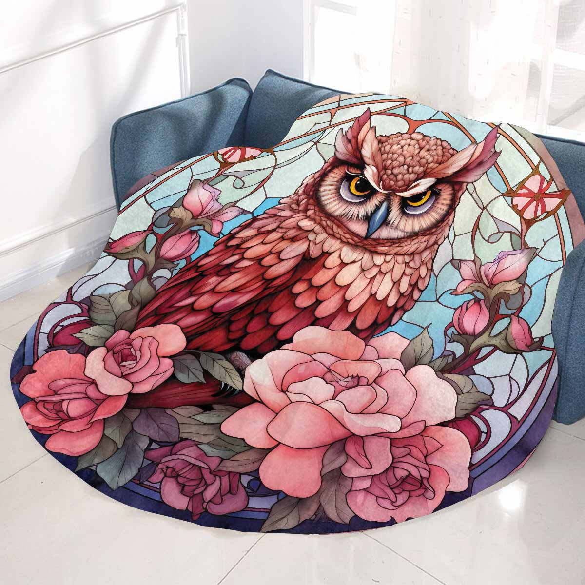 Mandalla_Awd35189 Circular Micro Fleece Blanket 47"