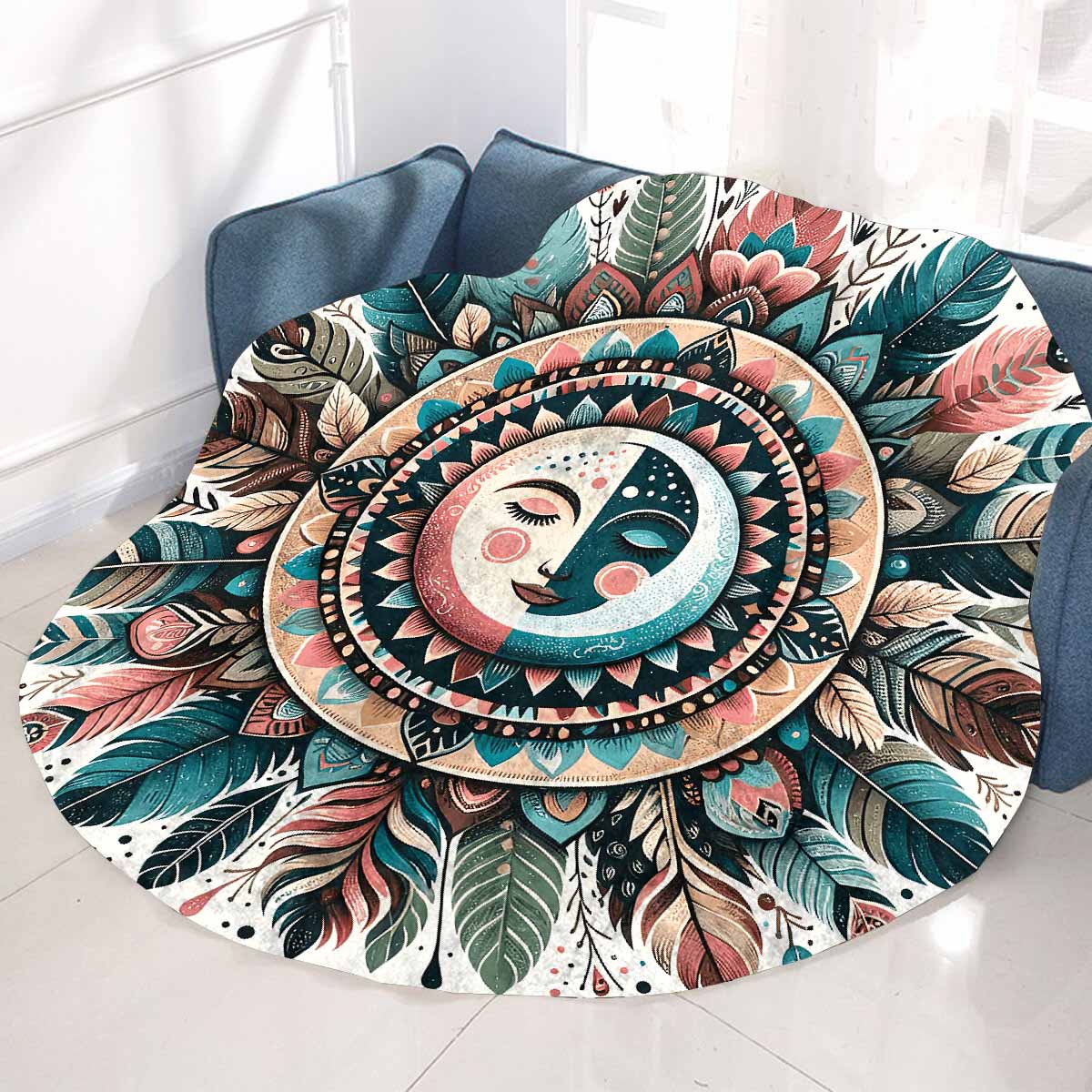Mandella_Sun_Awd35146 Circular Micro Fleece Blanket 60"