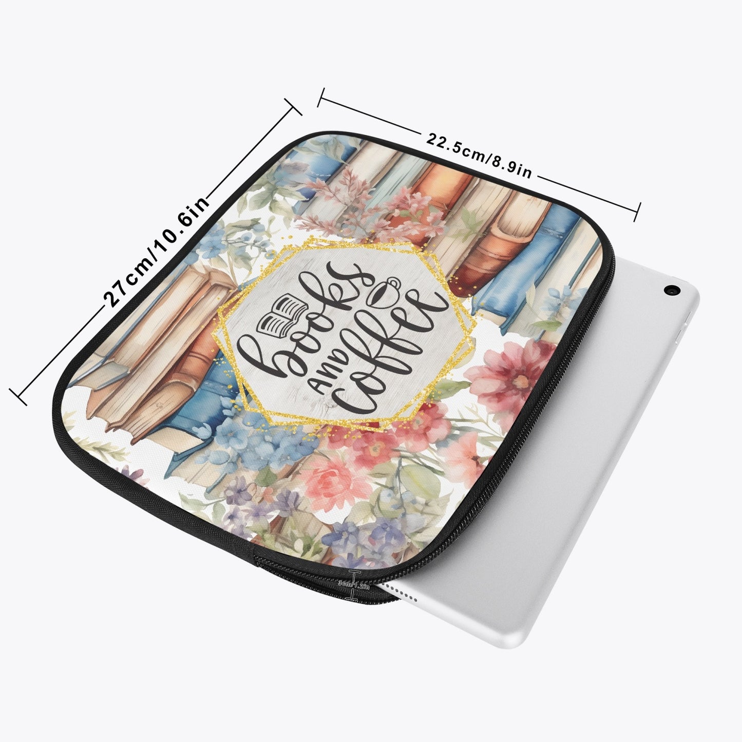 Tablet Sleeve - Books - Books and Coffee