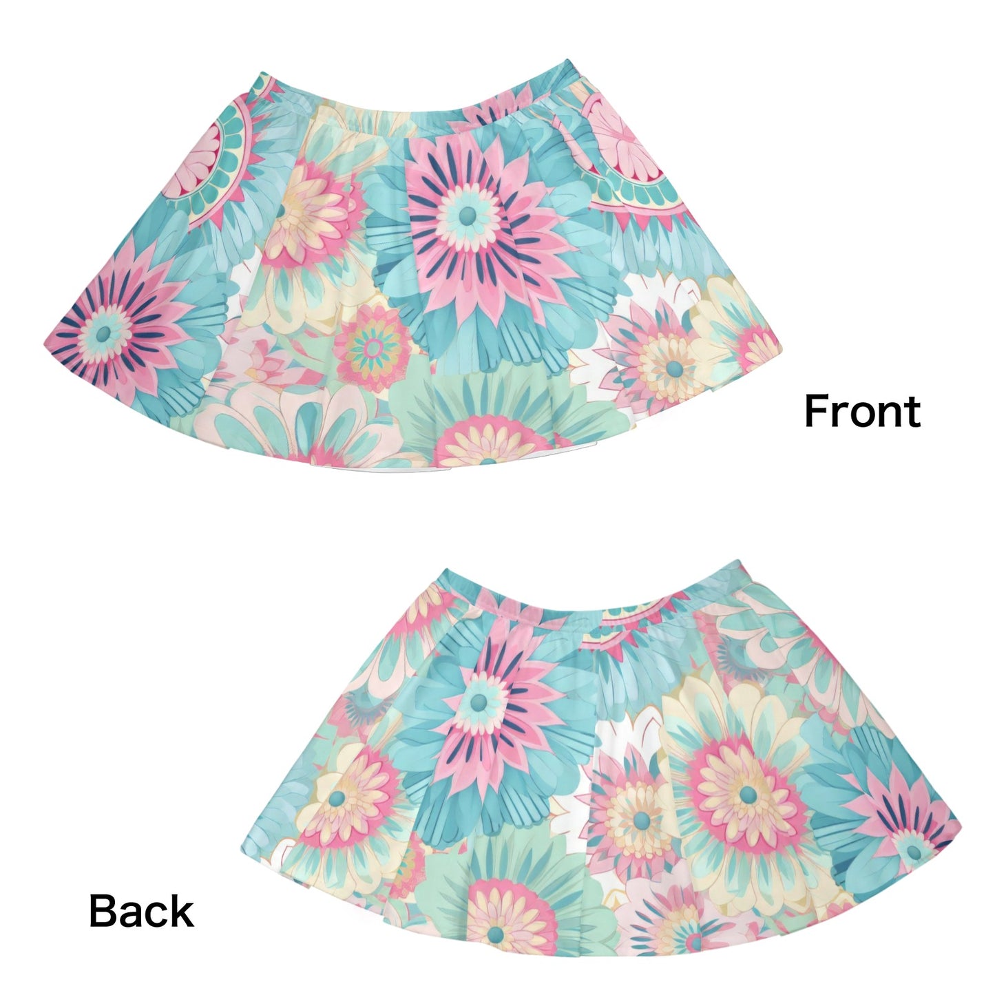Mariner Skater Skirt 70's 80's 90's Boho Floral All Over Print Skater Skirt (Model D69)