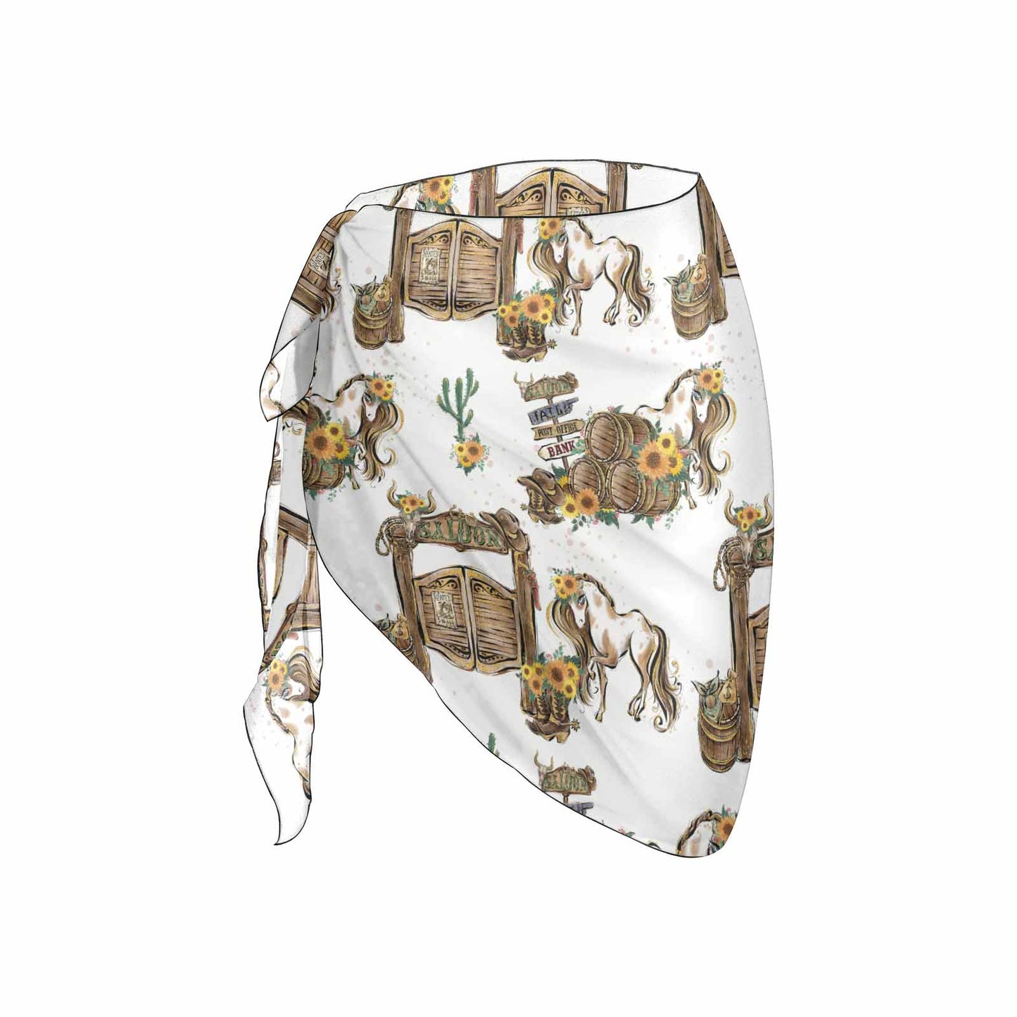 Country White Women's Beach Sarong Wrap