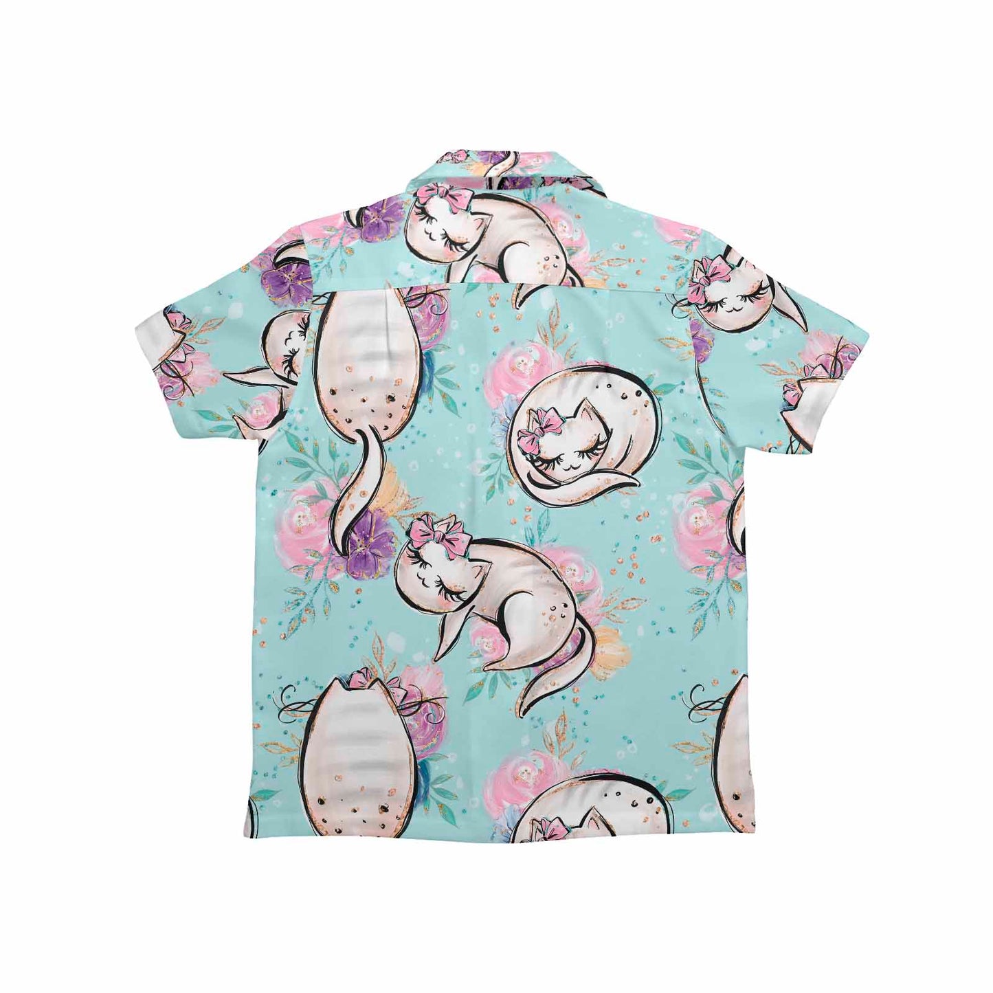 Blue Cats Little Boys Hawaiian Shirt